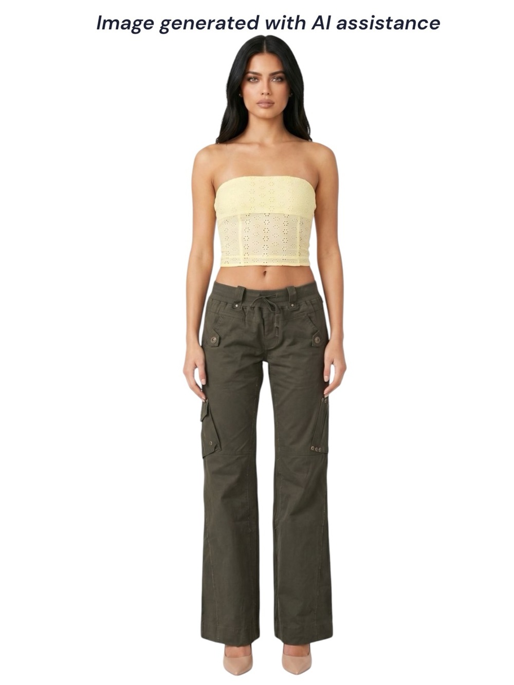 The Kript Dolls Kill S olive low rise prilla cargo pants - Picture 7 of 12
